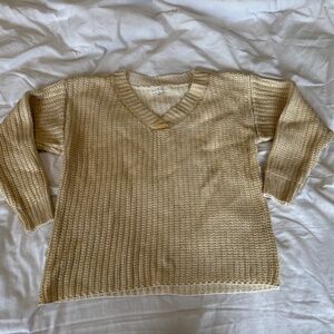 Vine and Love Metallic Gold Sweater